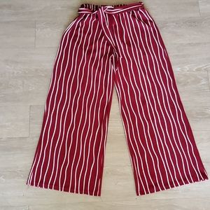 Stripe front tie pants